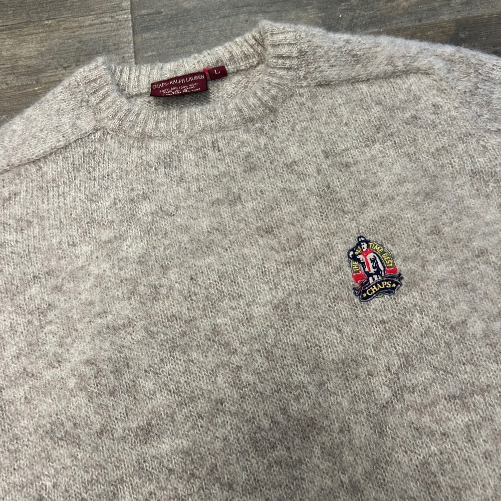 Vintage Chaps Ralph Lauren 100% Shetland Wool Crewneck Sweater Men Size Large
